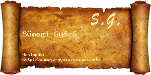 Sümegi Győző névjegykártya